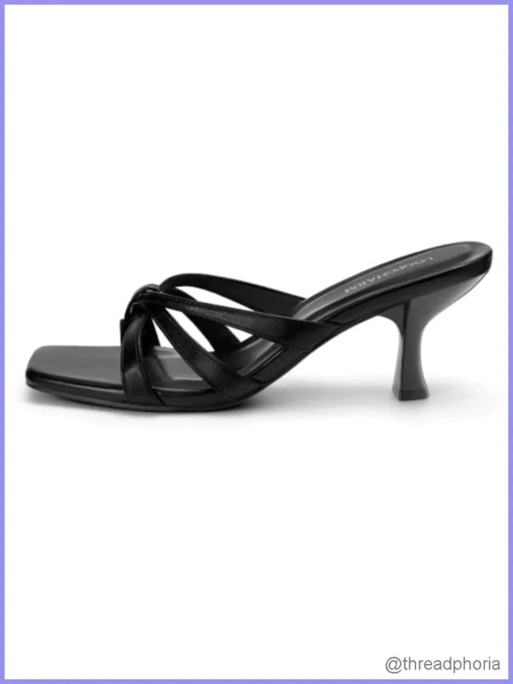 Women's Strappy Kitten Heels Sandals Square Toe Slip-On Vegan Leather